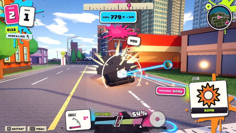 A Bomb shot goes off against a car